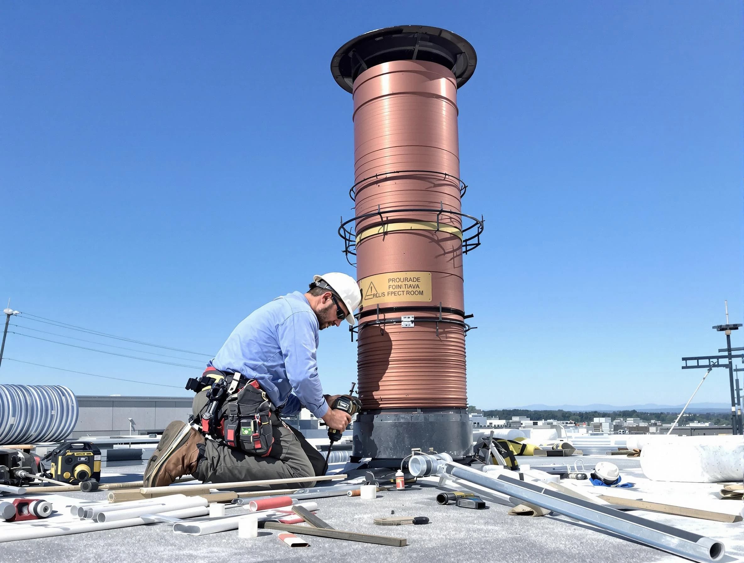 Installed chimney liner by Stafford Chimney Sweep in Stafford, NJ