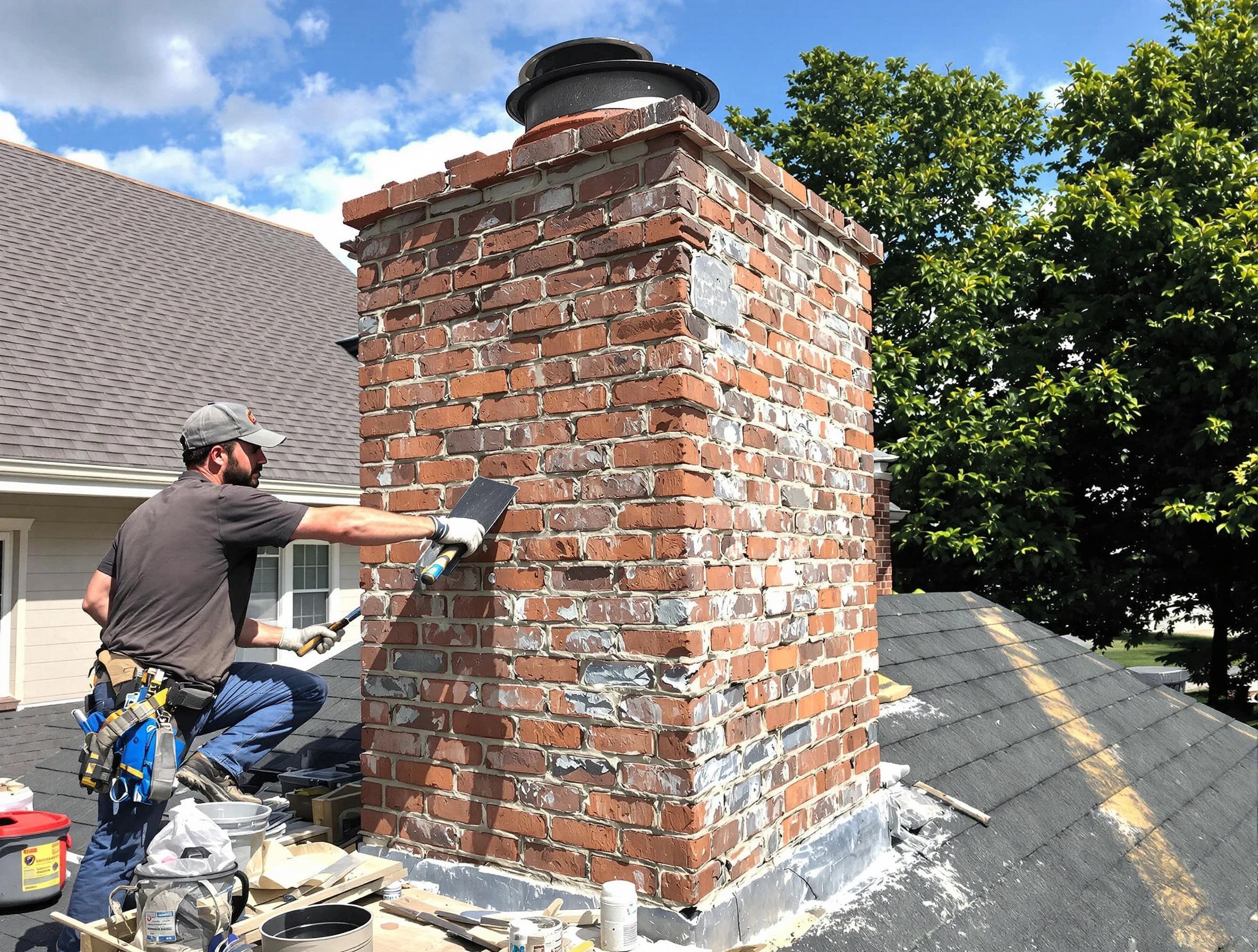 Completed chimney rebuild by Stafford Chimney Sweep in Stafford, NJ