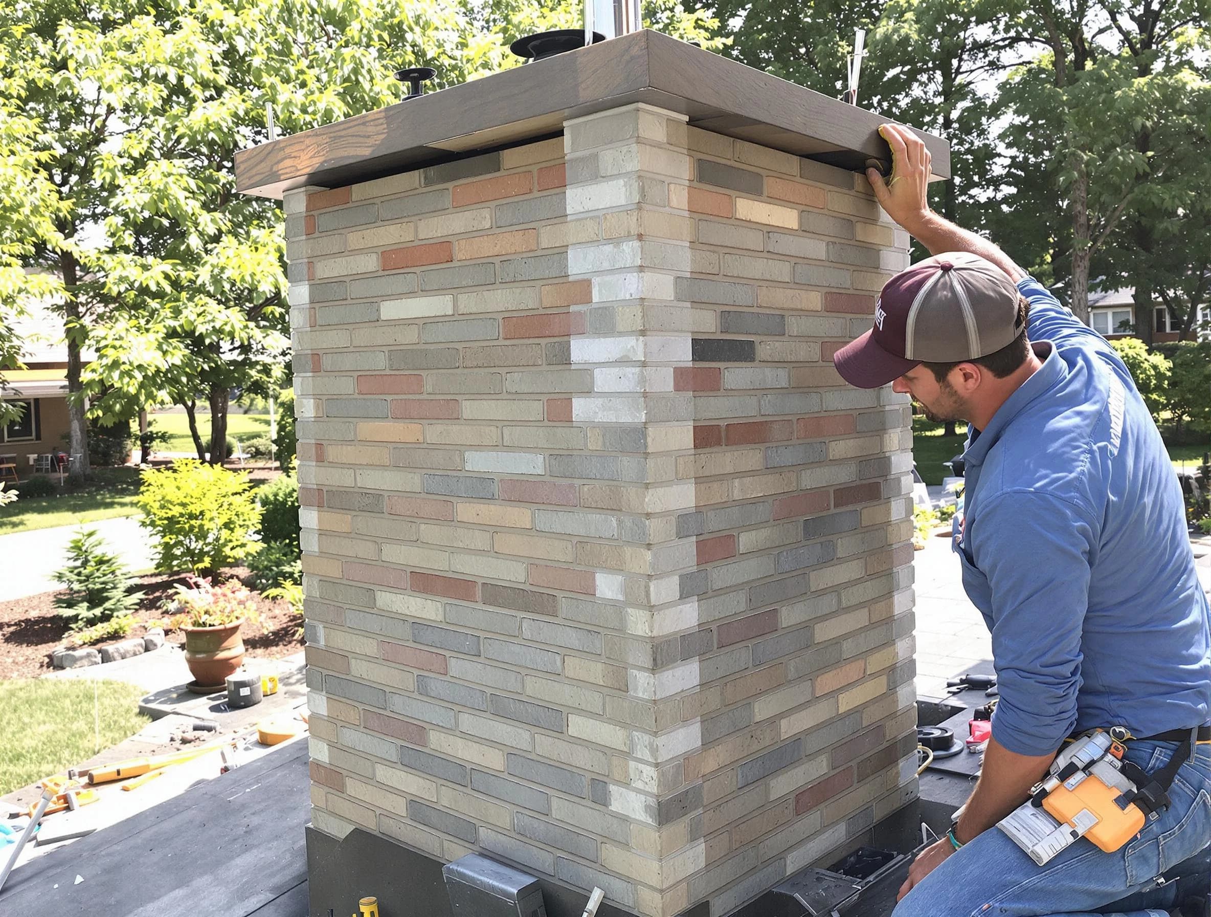 Stafford Chimney Sweep completing a modern chimney remodel in Stafford, NJ