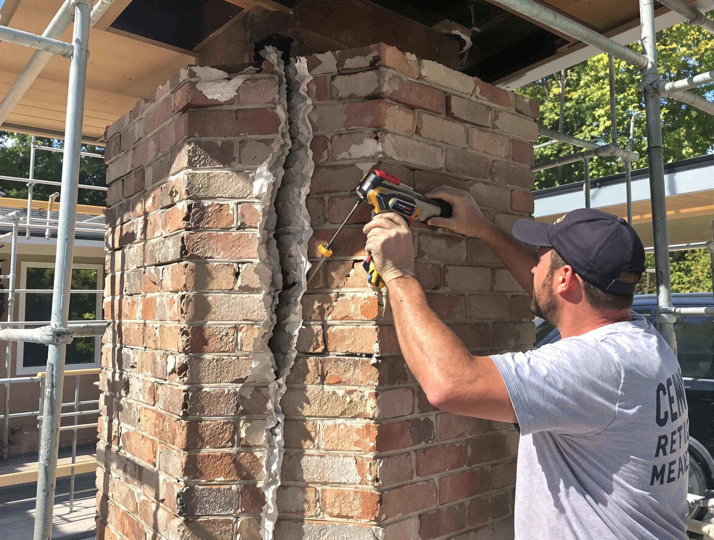 Stafford Chimney Sweep technician performing chimney repair in Stafford, NJ