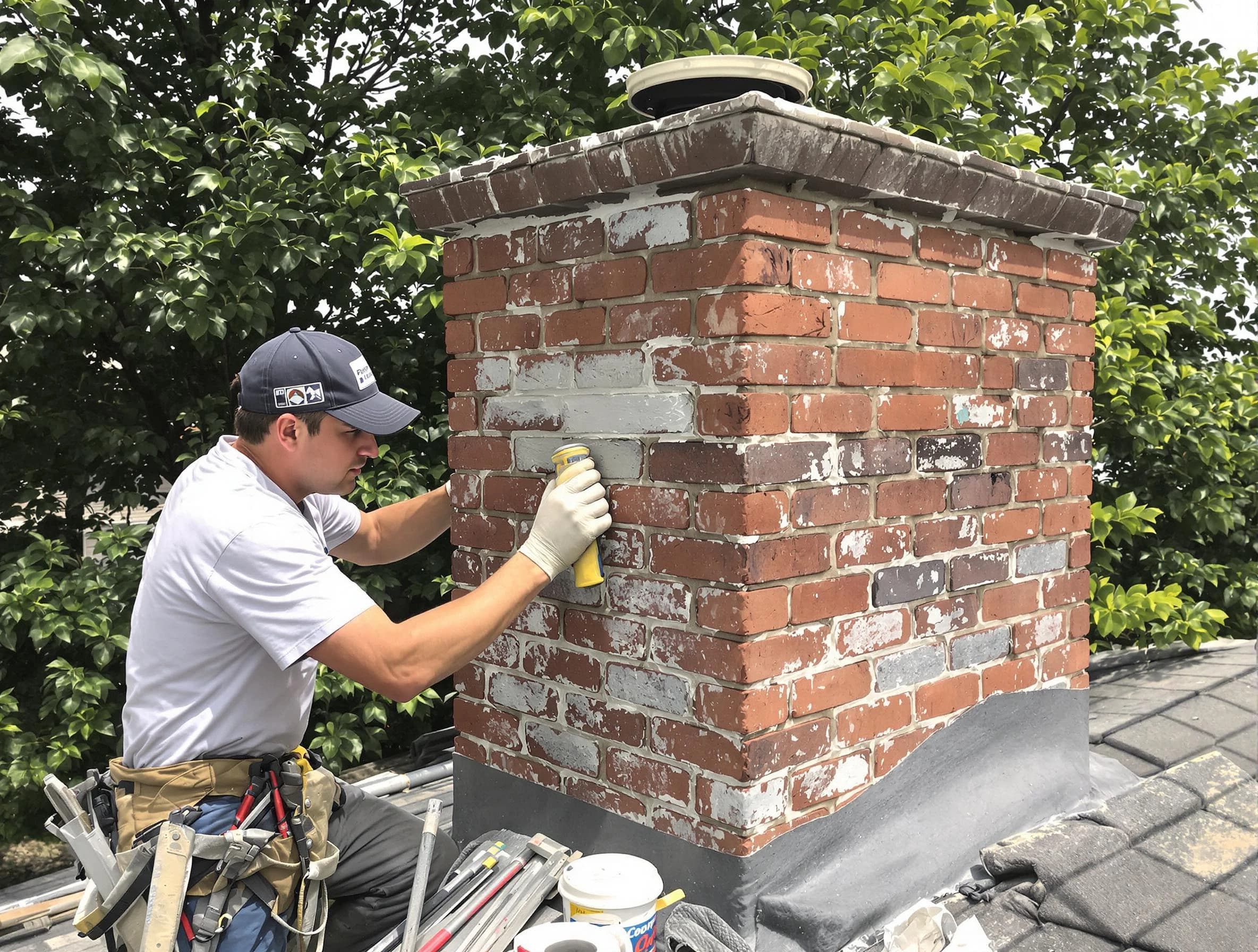 Stafford Chimney Sweep restoring an aging chimney in Stafford, NJ