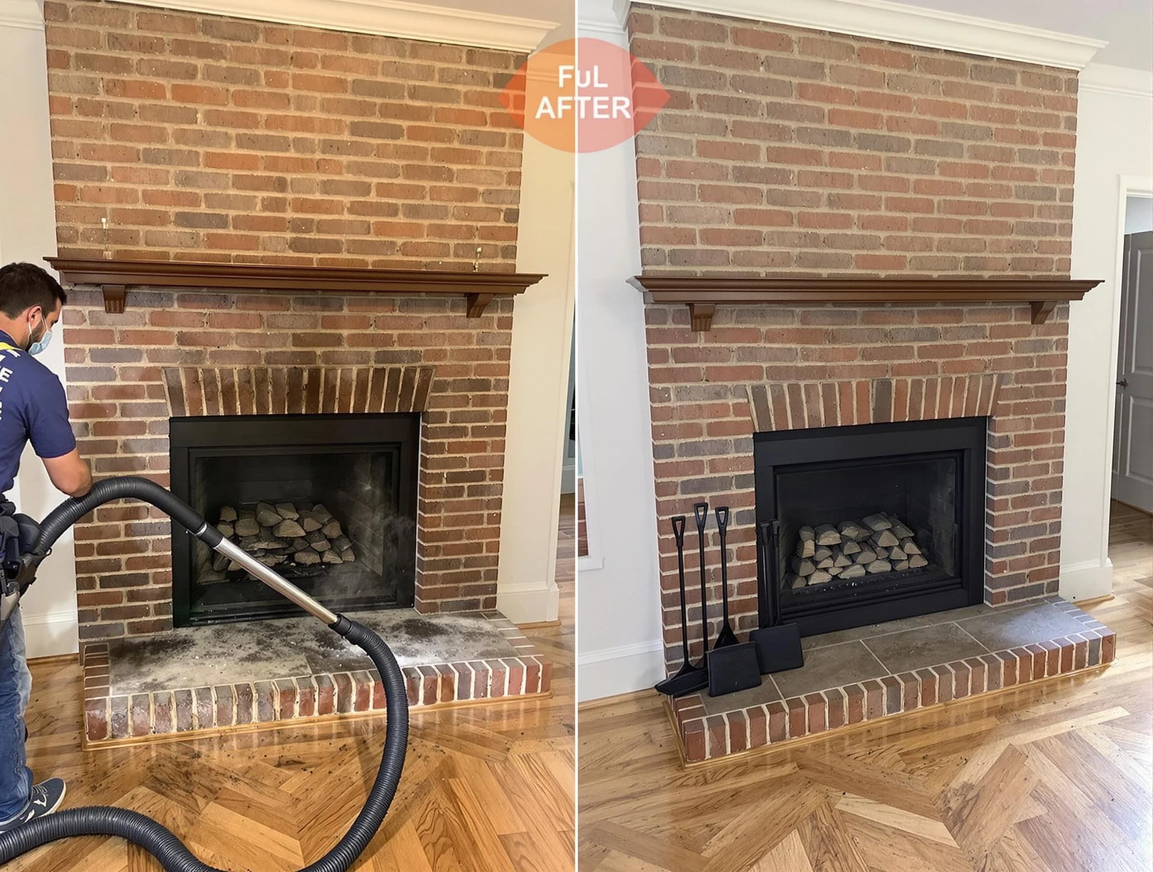 Stafford Chimney Sweep carefully sanitizing a fireplace in Stafford, NJ