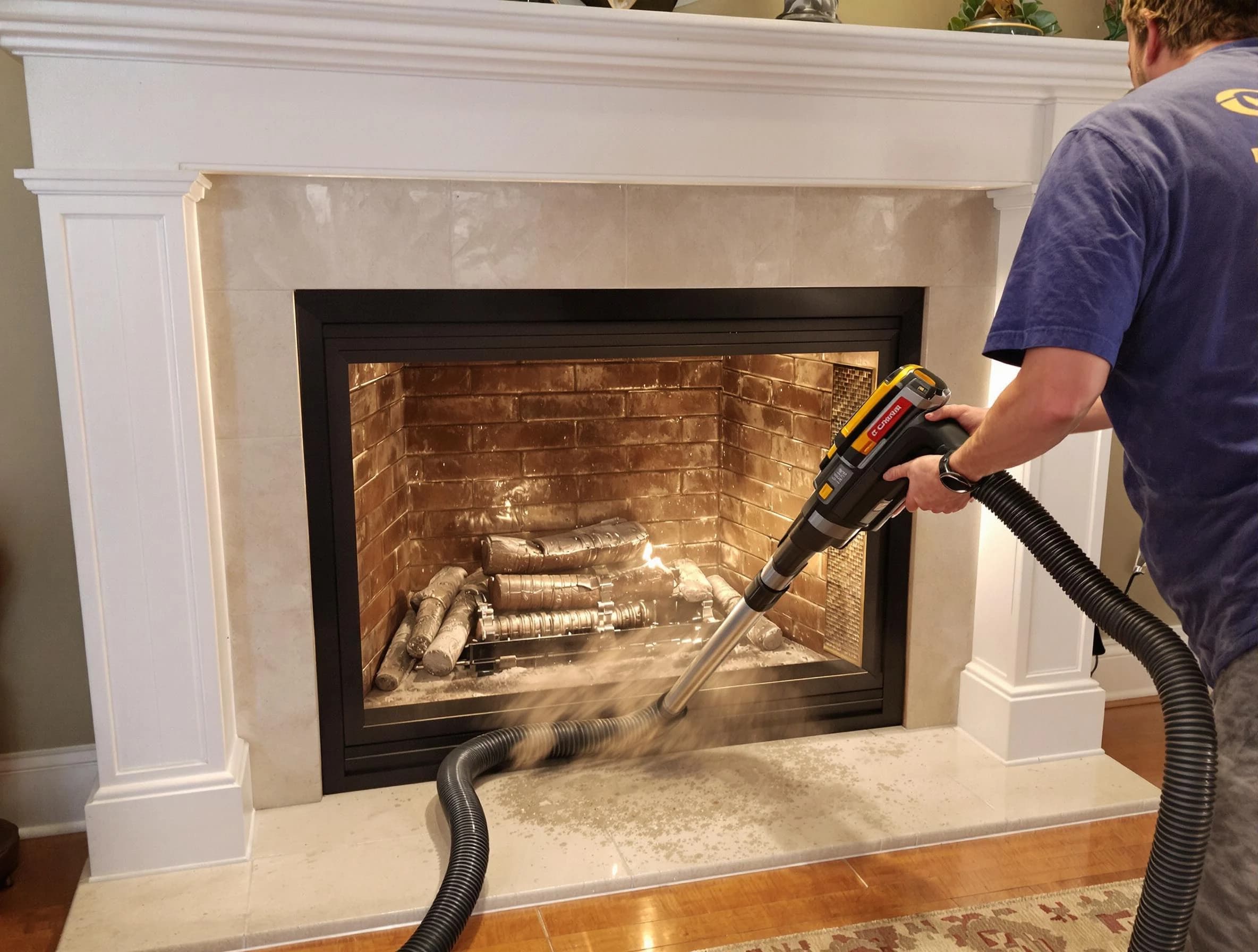 Fireplace cleaning performed by Stafford Chimney Sweep in Stafford, NJ