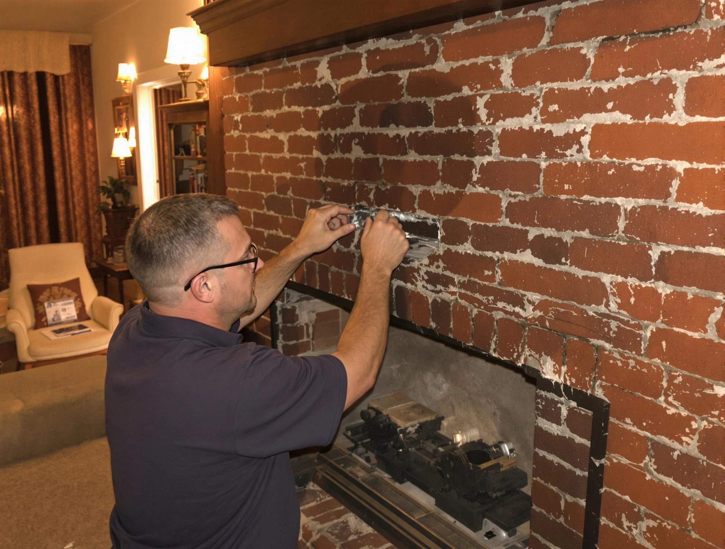 Stafford Chimney Sweep expert fixing a fireplace in Stafford, NJ