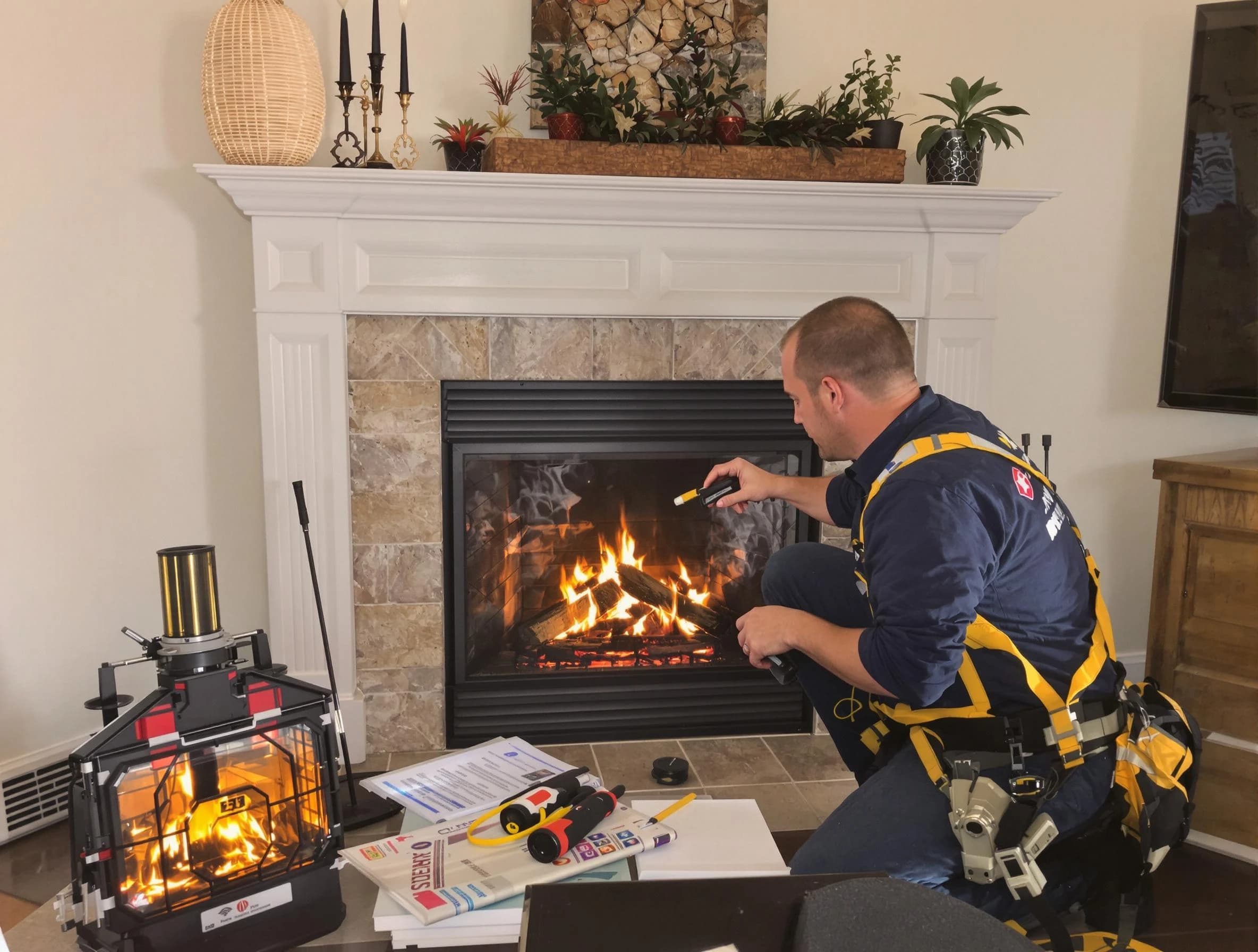 Safety-focused fireplace inspection by Stafford Chimney Sweep in Stafford, NJ